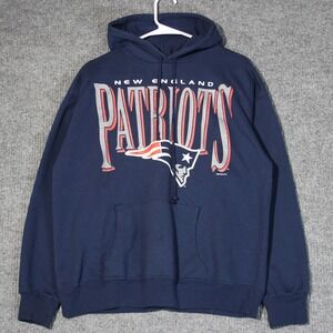Vintage New England Patriots Hoodie True Fan NFL Football Sweatshirt Mens L